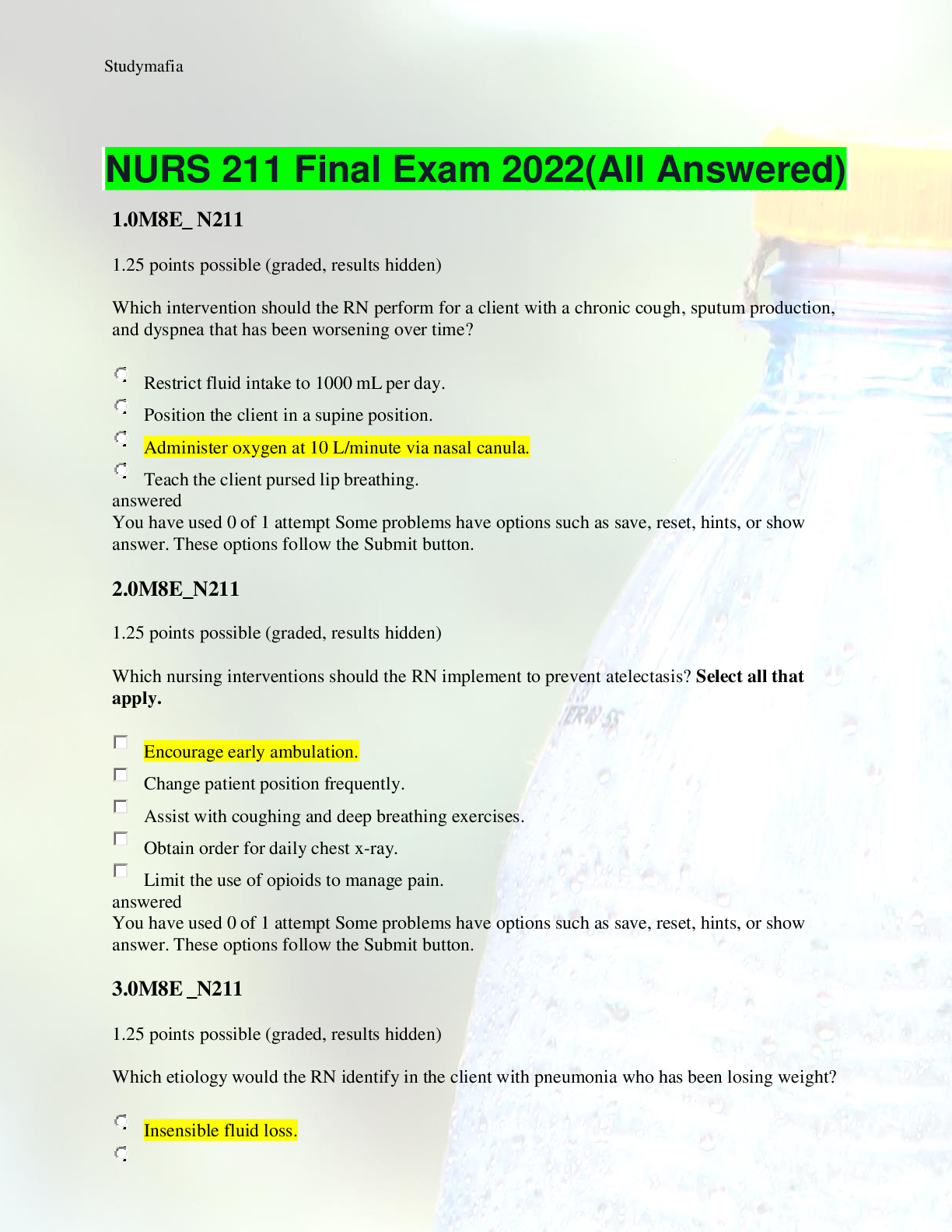 Preview image for NURS 211 Final Exam 2022(All Answered)
